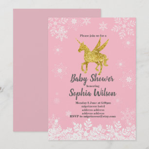 unicorn Baby Shower for girl Invitation