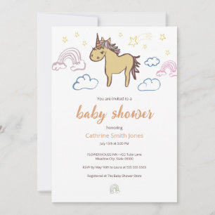 Unicorn Baby Shower Gender Neutral Invitation