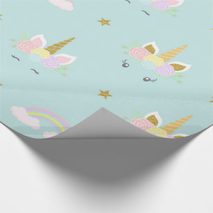 Unicorn Baby Shower Gift Wrap Paper