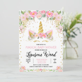 Unicorn Baby Shower Invitation