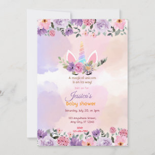 Unicorn Baby Shower Invitation