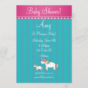 Unicorn baby shower invitation