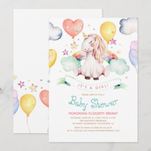 Unicorn Baby Shower Invitation   It's a Girl