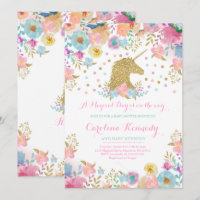Unicorn Baby Shower Invitation Magical Baby Shower