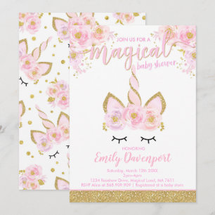 Unicorn Baby Shower Invitation Magical Baby Shower