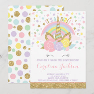 Unicorn Baby Shower Invitation Magical Baby Shower