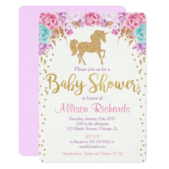 Unicorn Baby Shower Invitations 10