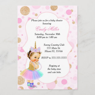 Unicorn Baby Shower Invitation Vintage 1