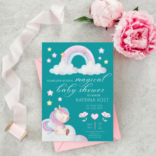 Unicorn Baby Shower Invitations