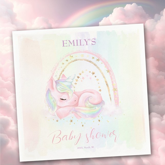 Unicorn Baby Shower Paper Napkins (Unicorn Baby Shower Paper Napkins)