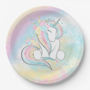 Unicorn Baby Shower Paper Plates