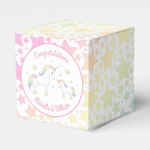 Unicorn Baby Shower Pastel Rainbow Cute Favour Box