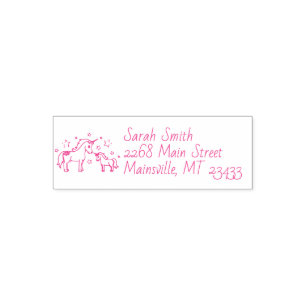Unicorn Baby Shower Pastel Rainbow Cute Self-inking Stamp