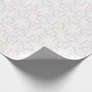 Unicorn Baby Shower Rainbow Pastel Wrapping Paper