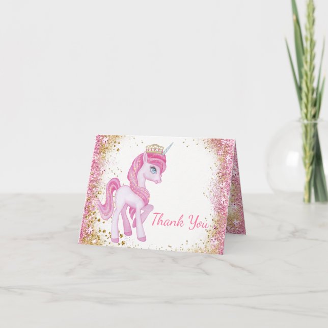 Unicorn Baby Shower Thank You Cards (Front)
