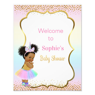 Unicorn baby shower welcome sign