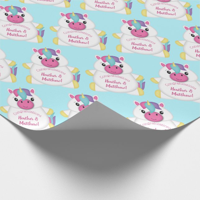 Unicorn Baby Shower Wrapping Paper (Corner)
