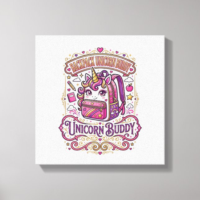 Unicorn Backpack Unicorn Buddy Stylish Merch Desig Canvas Print (Front)