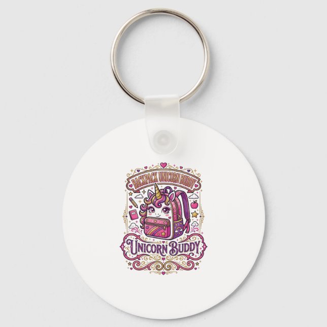 Unicorn Backpack Unicorn Buddy Stylish Merch Desig Key Ring (Front)