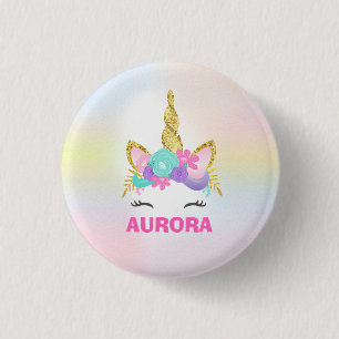 Unicorn Badge Unicorn Favour Party Pin Pink & Gold