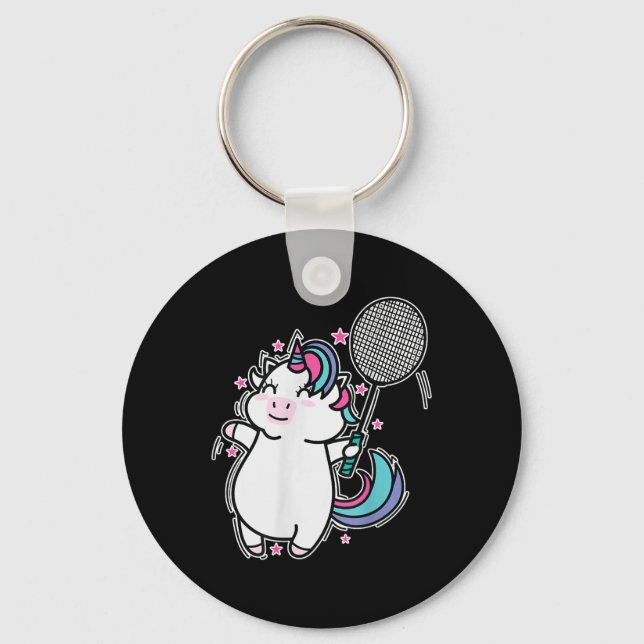 Unicorn Badminton  Key Ring (Front)