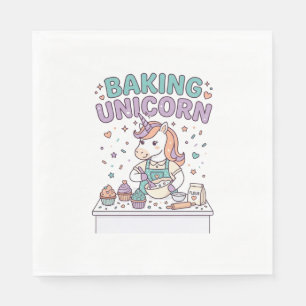 Unicorn Baking Unicorn Trendy Product Graphic_1 Napkin