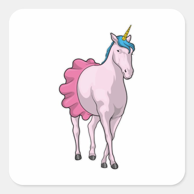 Unicorn Ballerina Ballet Square Sticker (Front)