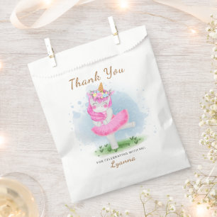 Unicorn Ballerina Kids Birthday Party Favor Bag