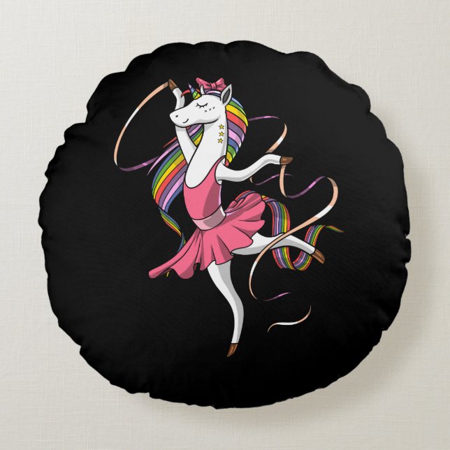 Unicorn Ballerina Round Cushion (Front)