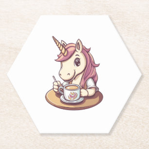 Unicorn Barista (1) Paper Coaster