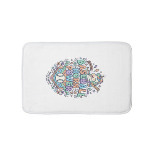 Unicorn Baseball Horn Power Kawaii Vector Design_1 Bath Mat