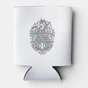 Unicorn Baseball Horn Power Kawaii Vector Design_1 Can Cooler