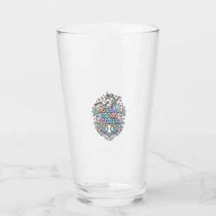 Unicorn Baseball Horn Power Kawaii Vector Design_1 Glass