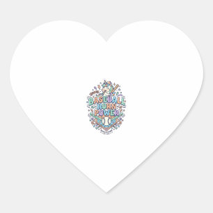 Unicorn Baseball Horn Power Kawaii Vector Design_1 Heart Sticker