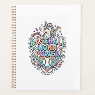 Unicorn Baseball Horn Power Kawaii Vector Design_1 Planner