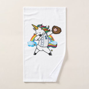 Unicorn Baseball Rainbow Baseball Lover I Unicorn Hand Towel