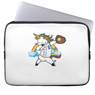 Unicorn Baseball Rainbow Baseball Lover I Unicorn Laptop Sleeve