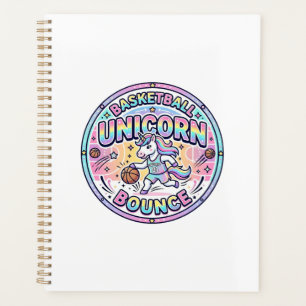 Unicorn Basketball Unicorn Bounce Funny Shirt Grap Planner