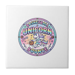Unicorn Basketball Unicorn Bounce Funny Shirt Grap Tile