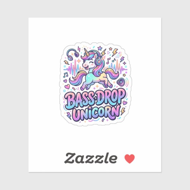 Unicorn Bass Drop Unicorn Gift Idea Typography Des (Sheet)