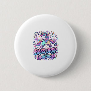 Unicorn Bass Drop Unicorn Gift Idea Typography Des 6 Cm Round Badge