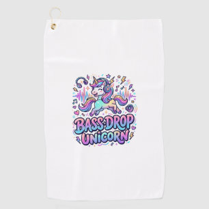Unicorn Bass Drop Unicorn Gift Idea Typography Des Golf Towel