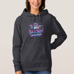 Unicorn Bass Drop Unicorn Gift Idea Typography Des Hoodie