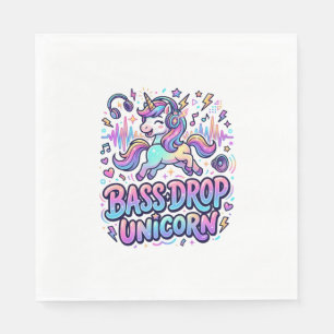 Unicorn Bass Drop Unicorn Gift Idea Typography Des Napkin