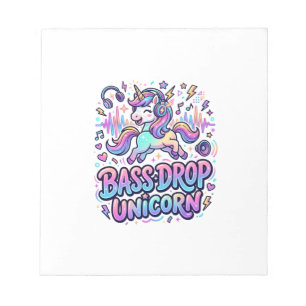 Unicorn Bass Drop Unicorn Gift Idea Typography Des Notepad