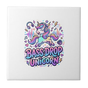 Unicorn Bass Drop Unicorn Gift Idea Typography Des Tile