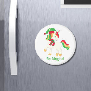 Unicorn Be Magical Cute Christmas Unicorn Girly Magnet