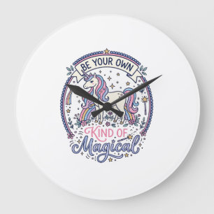 Unicorn Be Your Own Kind of Magical Playful Cute G Large Clock