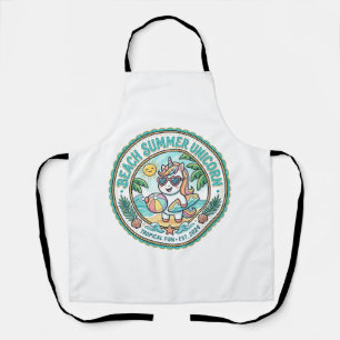 Unicorn Beach Summer Unicorn POD Ready Apparel Gra Apron