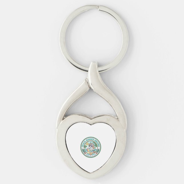 Unicorn Beach Summer Unicorn POD Ready Apparel Gra Key Ring (Front)